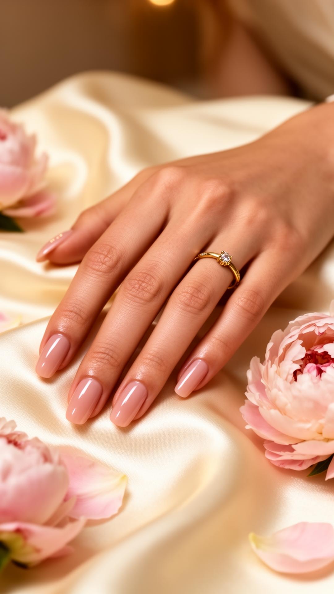 Manicure nude rosa premium a domicilio en Cancún