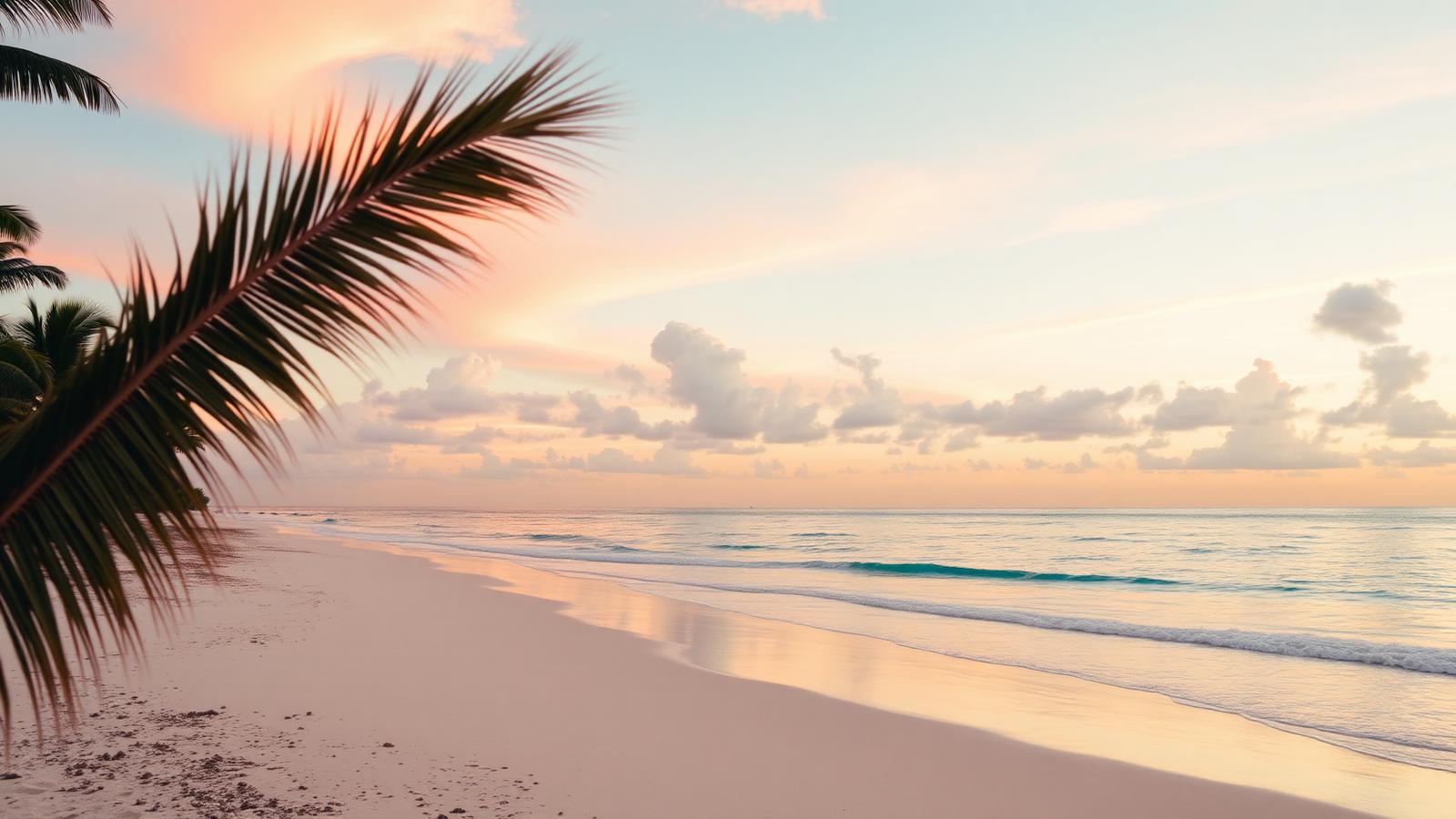 Costa de Cancún al atardecer